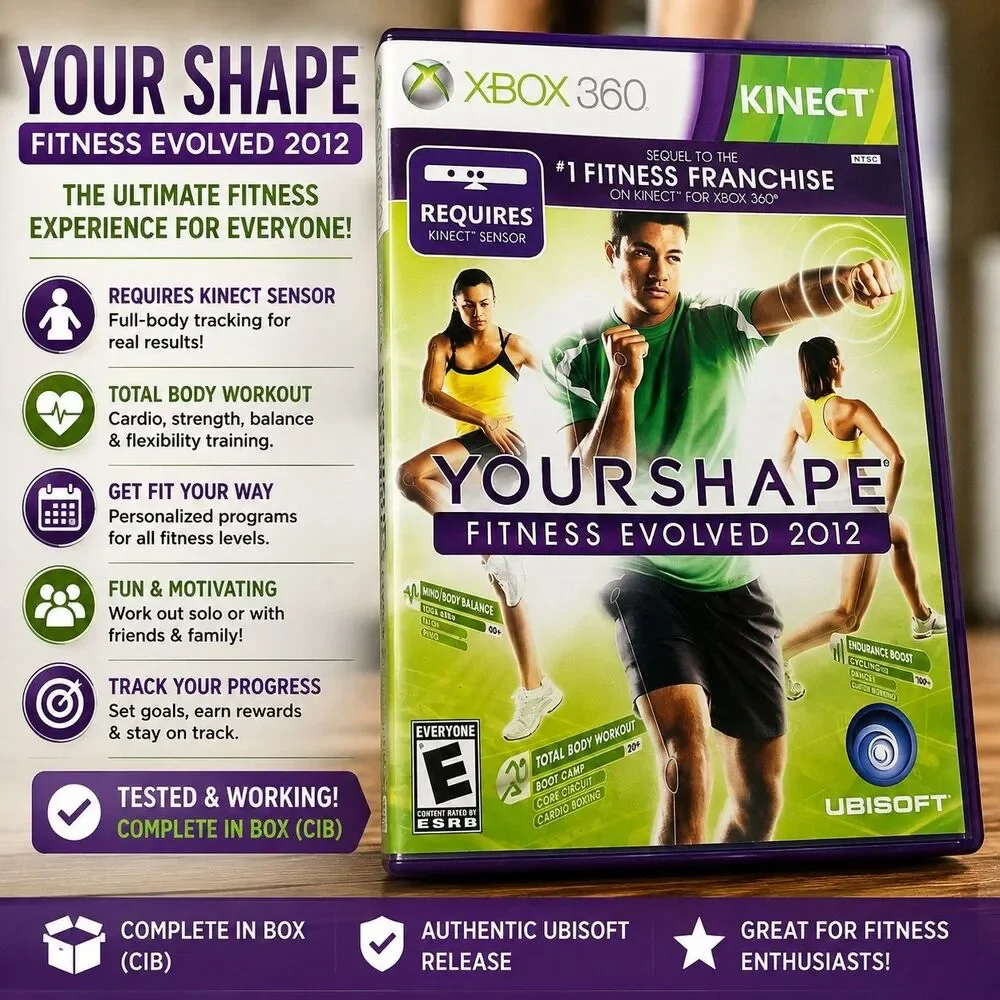 Your Shape Fitness Evolved 2012 Xbox 360 Kinect Complete CIB Tested Ubisoft